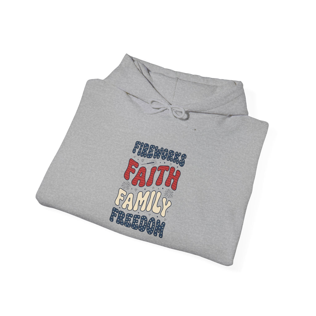 Faith Family Freedom Hoodie | 4th of July Patriotic Christian Sweatshirt