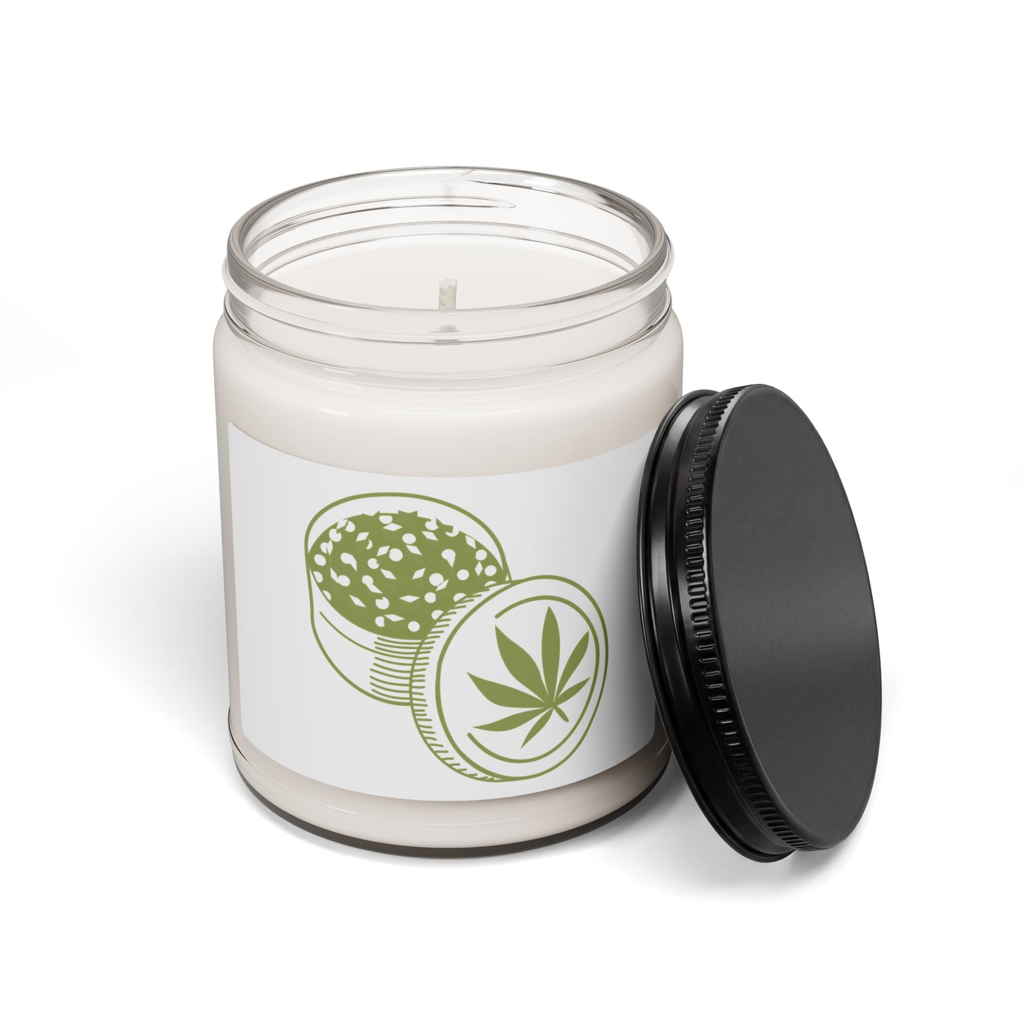 Cannabis Grinder Soy Candle — 9oz Scented Jar for Relaxation & Gift
