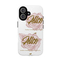 Alice Floral Phone Case — Personalized Tough Case with Gold Script