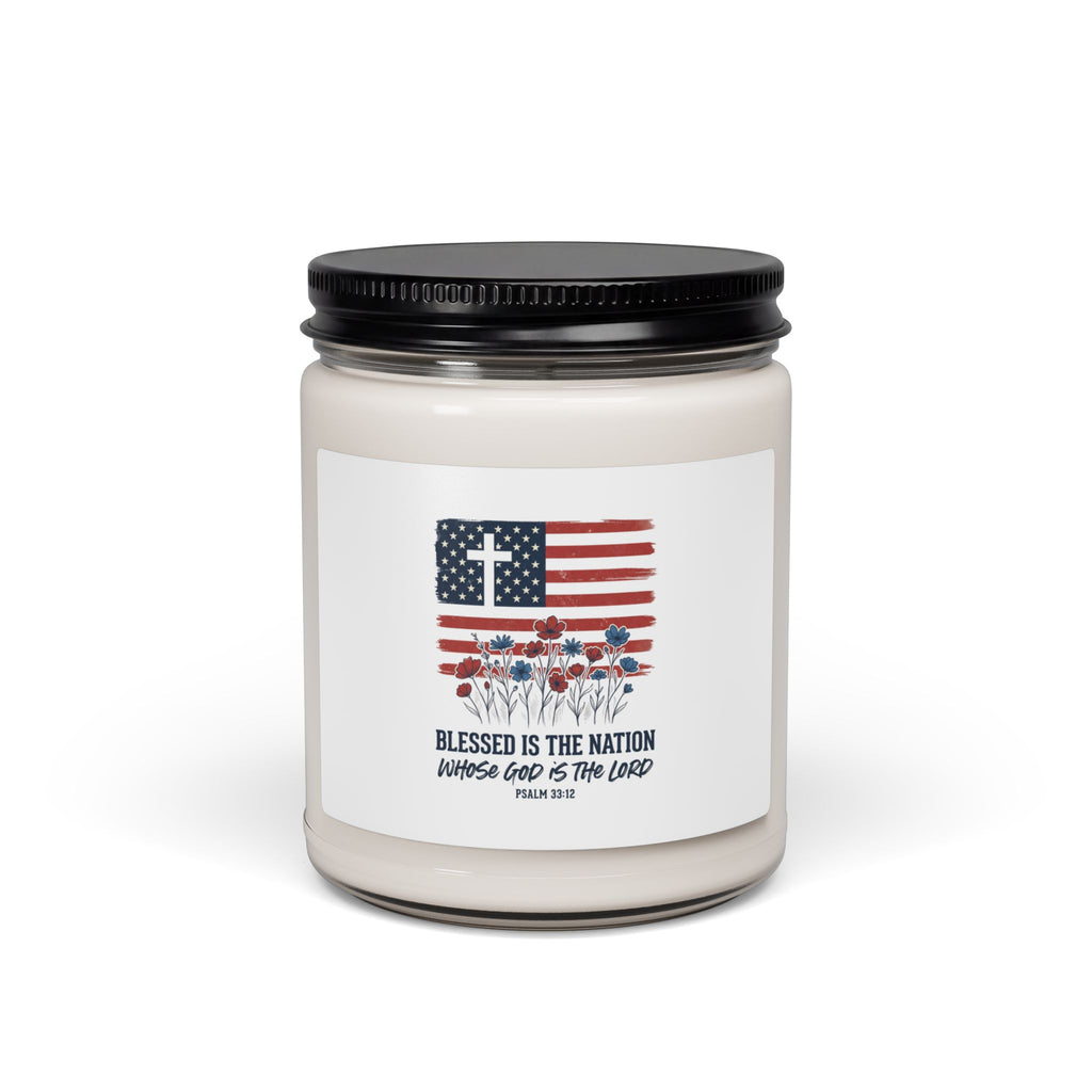 Blessed Is The Nation Candle | Soy Jar, Faith & Freedom 4th