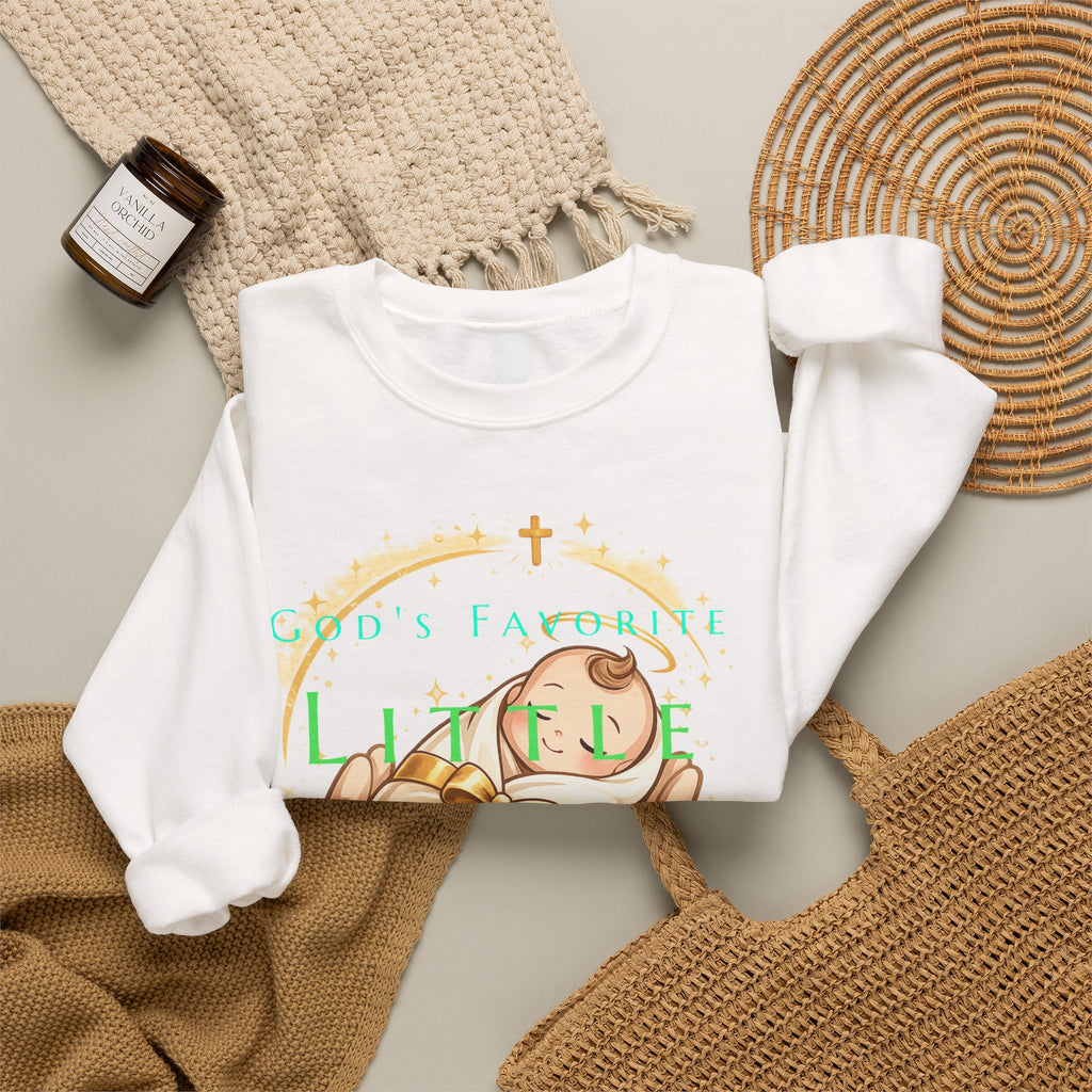 Christian Baby Sweatshirt — "God's Favorite Little One" Crewneck