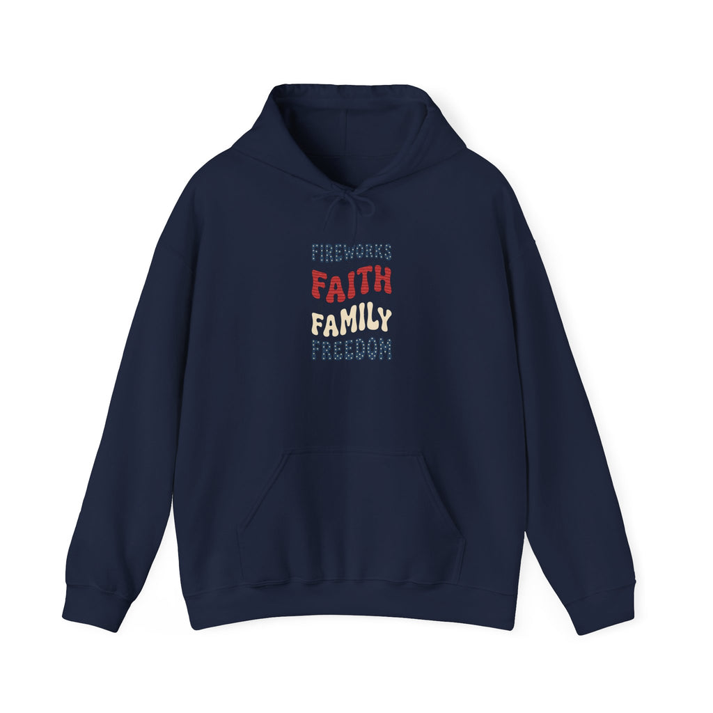Faith Family Freedom Hoodie | 4th of July Patriotic Christian Sweatshirt