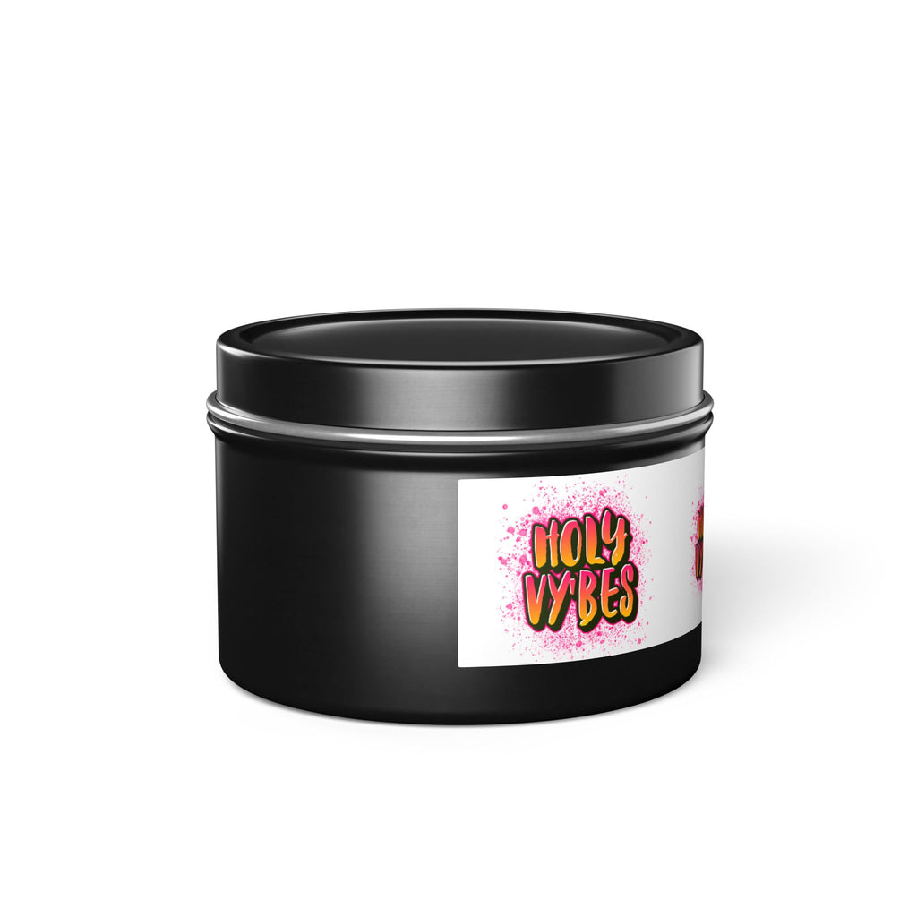 Holy Vibes Scented Tin Candle — Small Travel Candle with Bright Fruity Scent