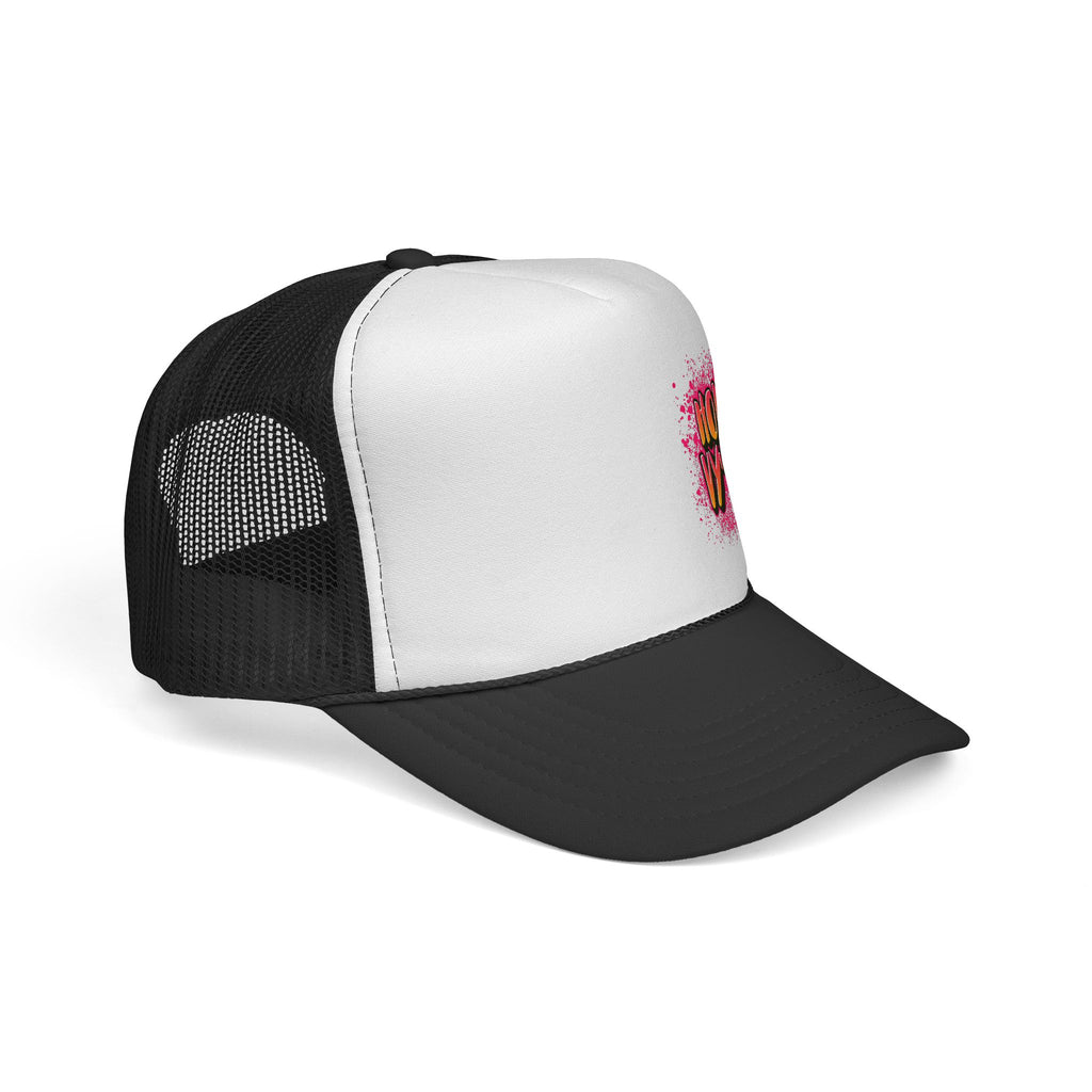 Holy Vybes Trucker Cap — Colorful Graffiti Hat for Streetwear & Festival Style