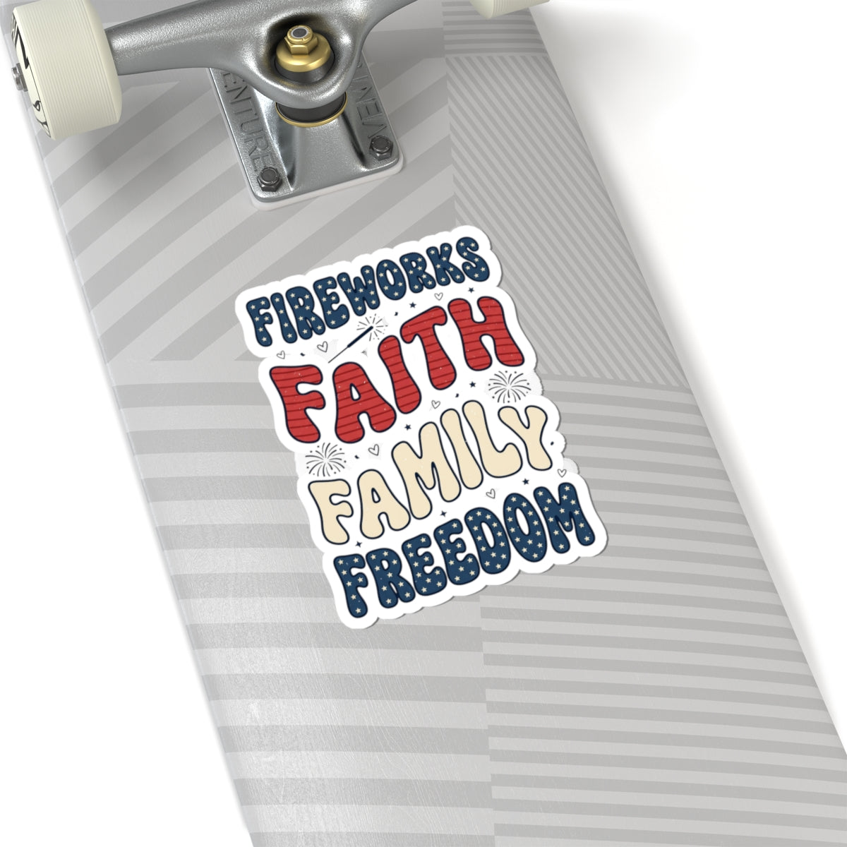 Faith Family Freedom Kiss-Cut Sticker | 4th of July Patriotic Christian