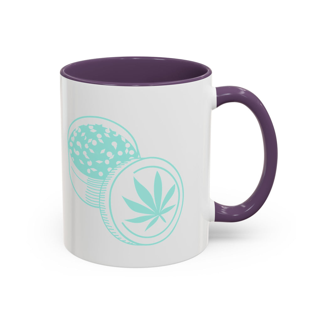 Cannabis Cookie Accent Coffee Mug – 11/15oz Hemp Leaf Design
