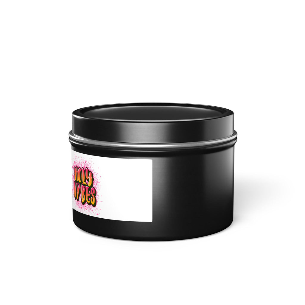 Holy Vibes Scented Tin Candle — Small Travel Candle with Bright Fruity Scent