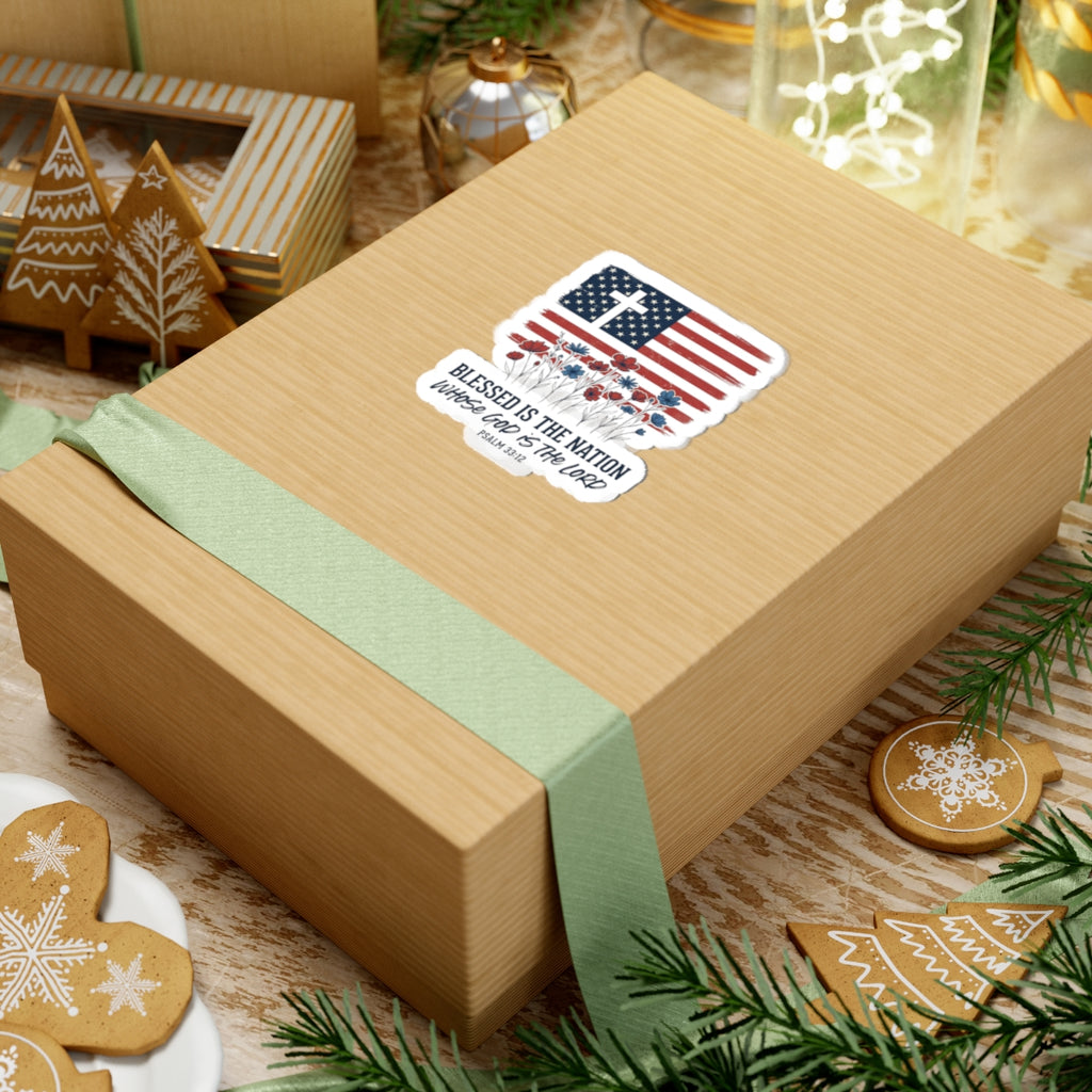 Blessed Is The Nation Sticker | Faith & Freedom 4th of July Kiss-Cut