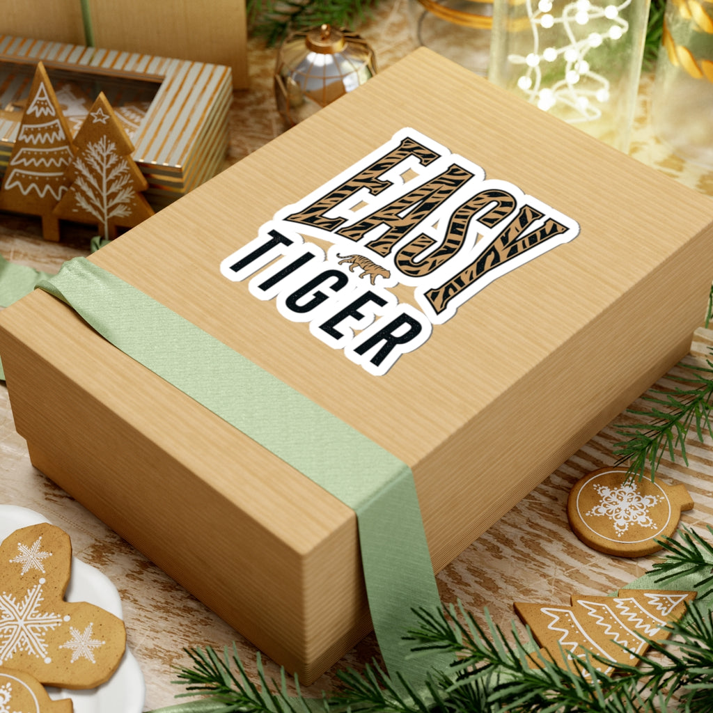 Easy Tiger Sticker | Retro Tiger Stripe Kiss-Cut Sticker