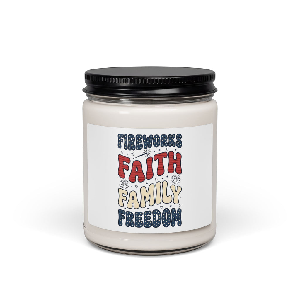 Faith Family Freedom Candle | 4th of July Patriotic Christian Soy Candle