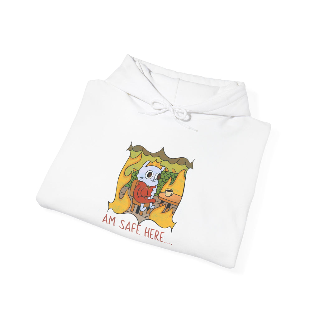 Hoodie — Cozy ‘I Am Safe Here’ Halloween Monster Illustration Pullover