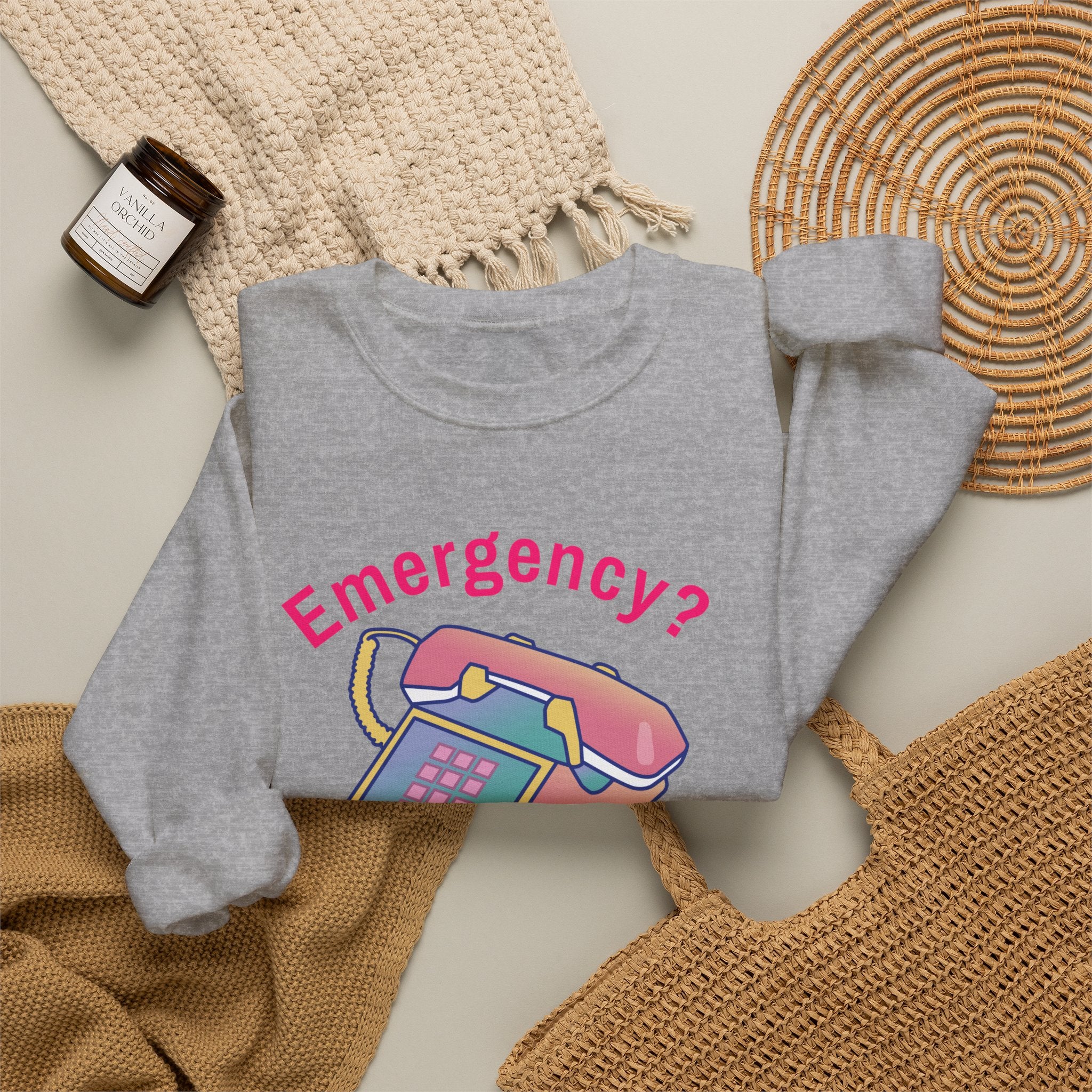 Christian Sweatshirt "Emergency? Skip The Panic — Call God First"