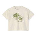 Grinder Leaf Women's Boxy Tee — Cannabis Herb Graphic Crop Top