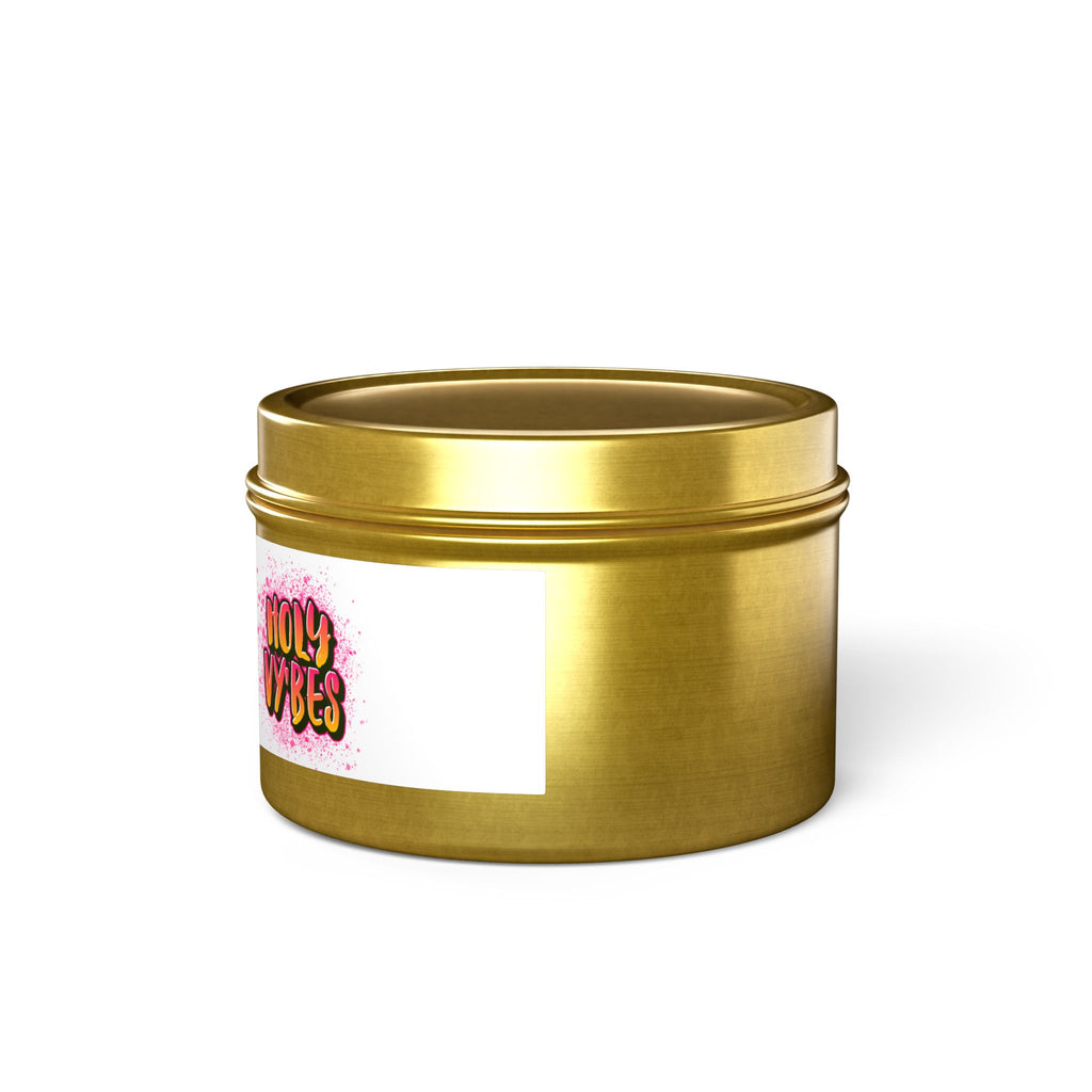 Holy Vibes Scented Tin Candle — Small Travel Candle with Bright Fruity Scent