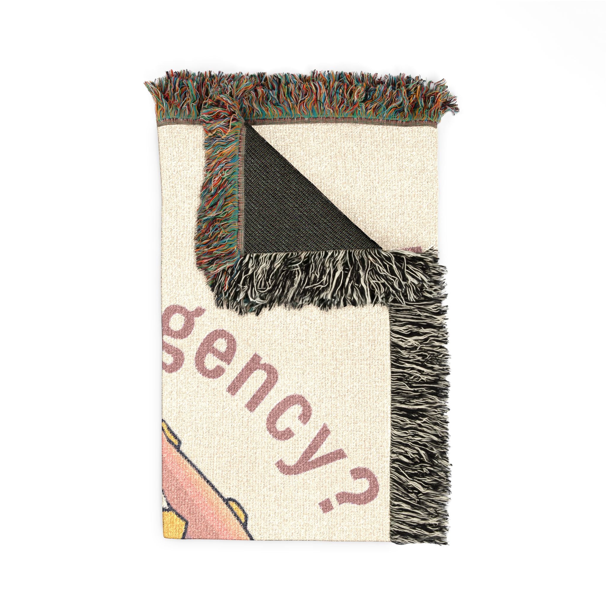 Emergency? Phone Bag Woven Blanket — Cozy Novelty Throw for Home, Dorm, Gifts
