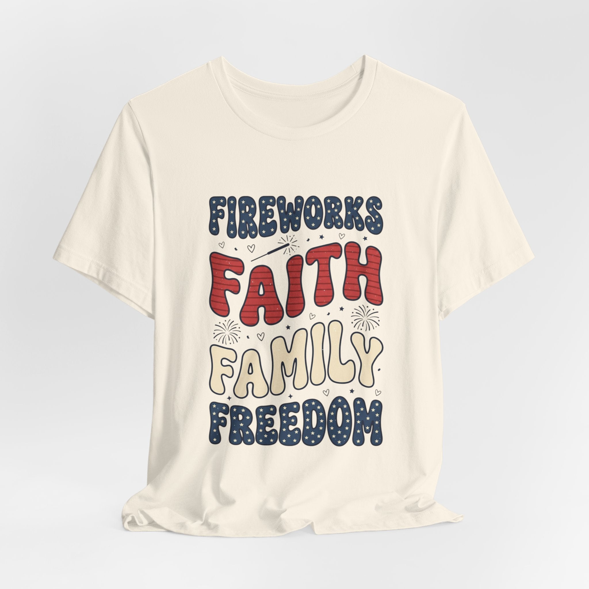 Faith Family Freedom T-Shirt | 4th of July Patriotic Christian Tee