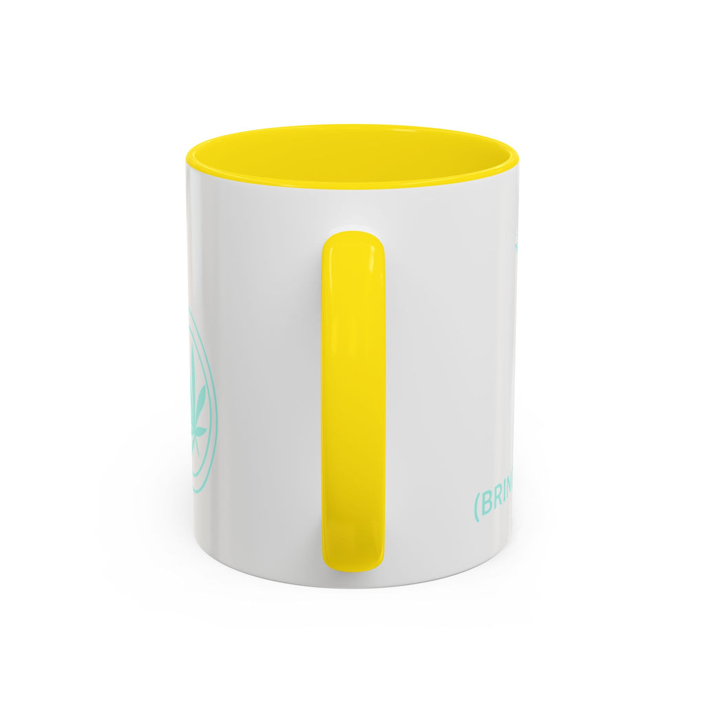 Cannabis Cookie Accent Coffee Mug – 11/15oz Hemp Leaf Design