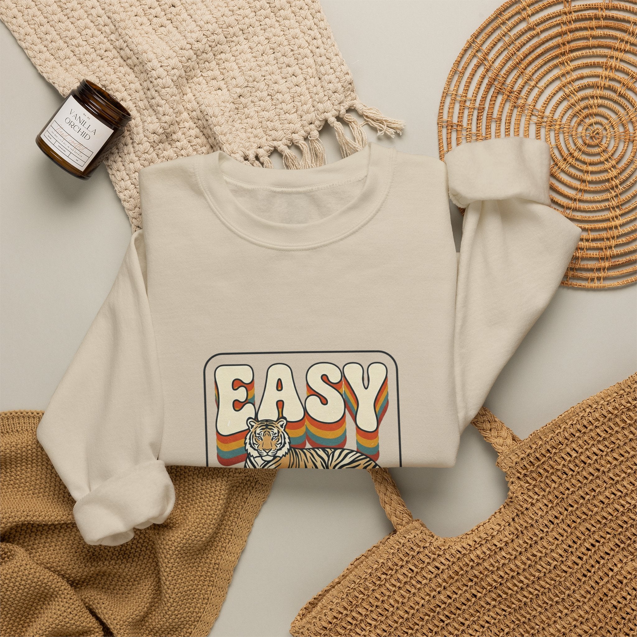 Easy Tiger vintage tiger graphic Sweatshirt | Retro beach vacation vibes