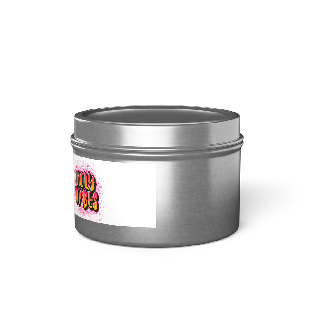 Holy Vibes Scented Tin Candle — Small Travel Candle with Bright Fruity Scent