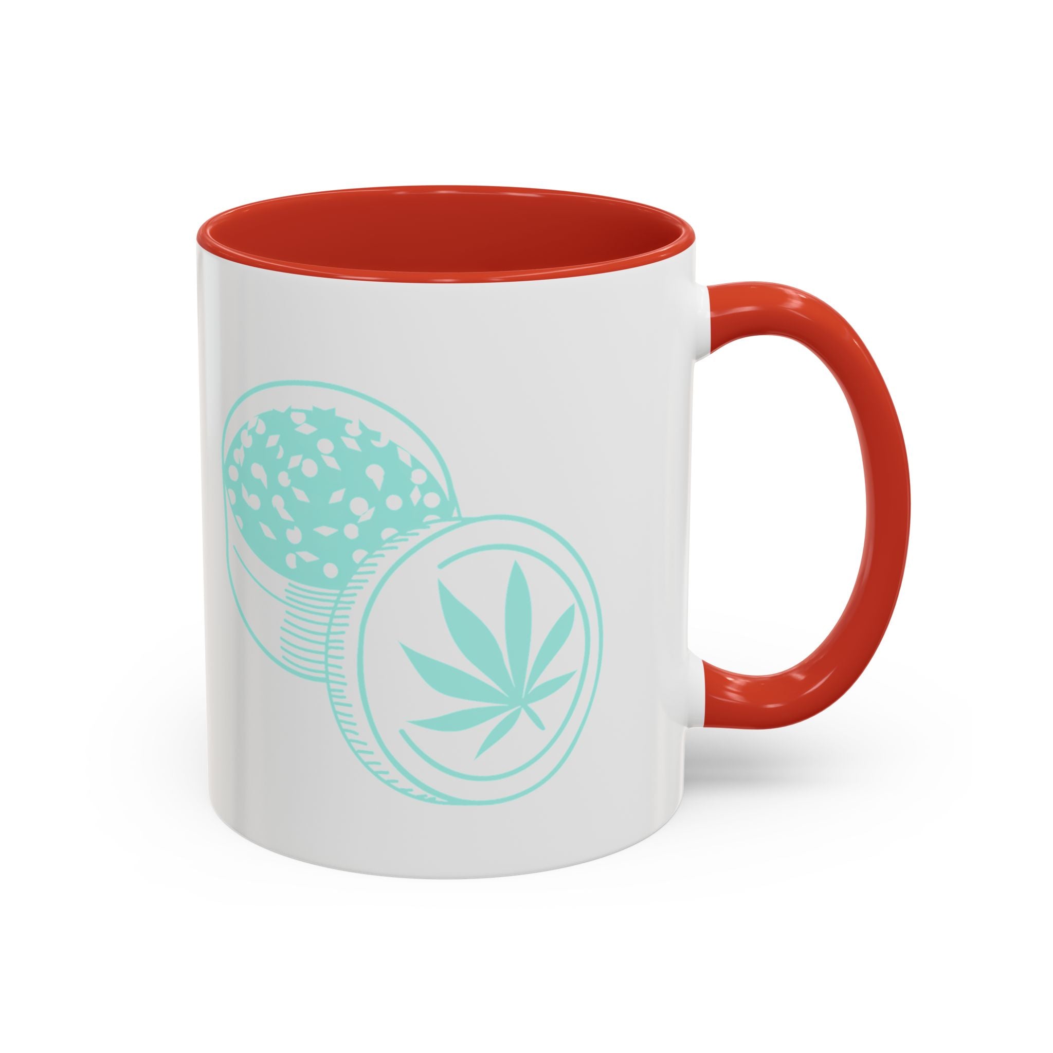 Cannabis Cookie Accent Coffee Mug – 11/15oz Hemp Leaf Design