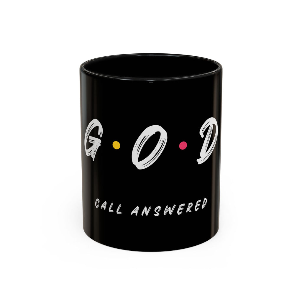 Coffee Mug — GOD Call Answered Accent Black 11/15oz
