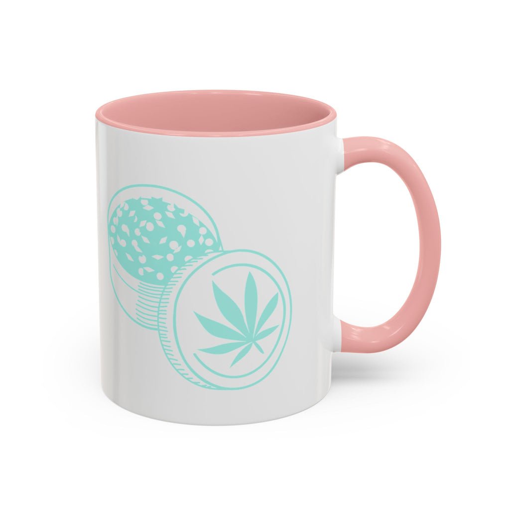 Cannabis Cookie Accent Coffee Mug – 11/15oz Hemp Leaf Design