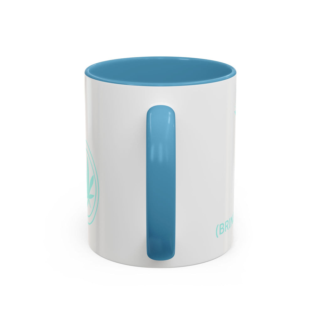 Cannabis Cookie Accent Coffee Mug – 11/15oz Hemp Leaf Design