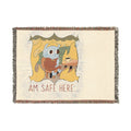 Woven Blanket — "Sit Safe Here" Cozy Cabin Throw Blanket