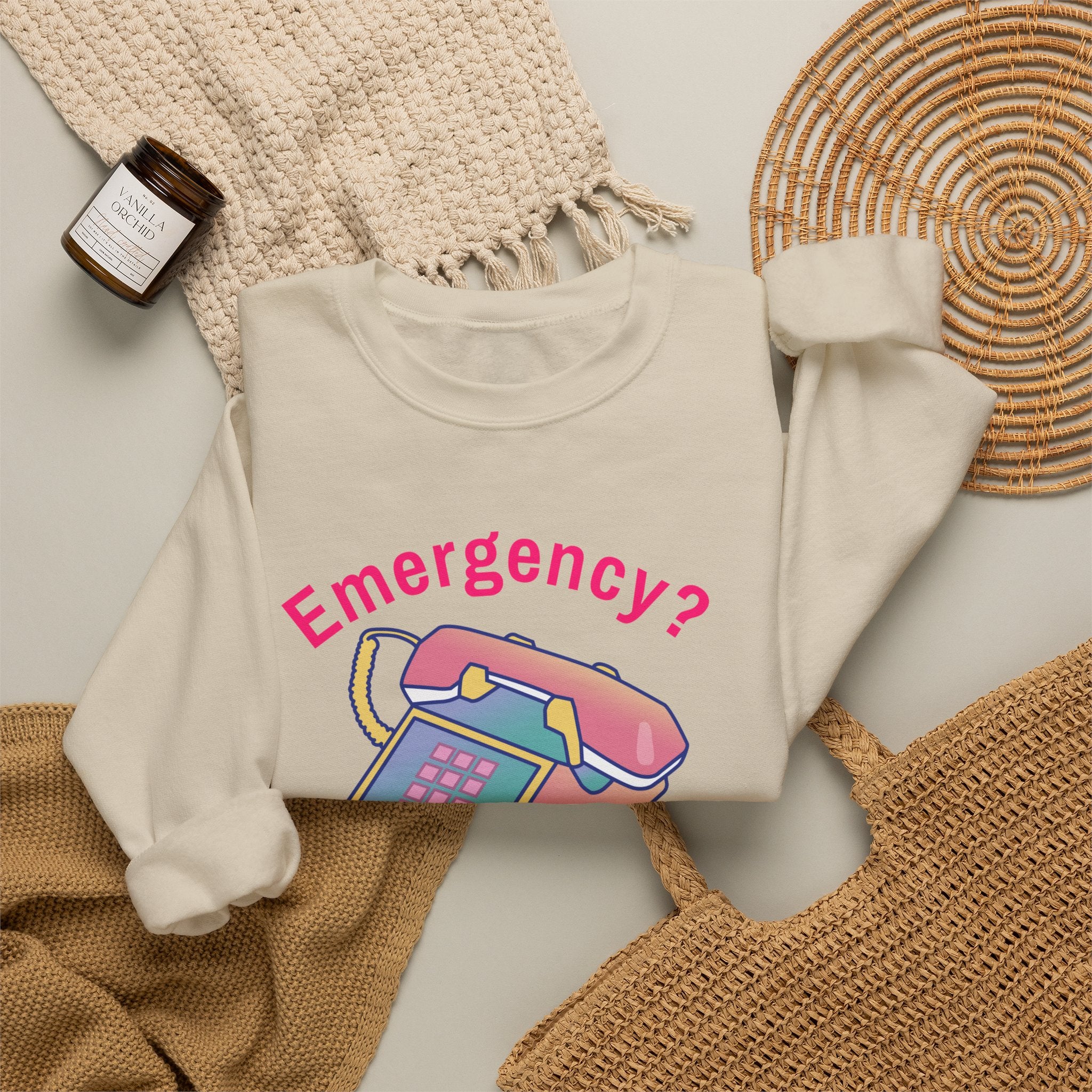 Christian Sweatshirt "Emergency? Skip The Panic — Call God First"