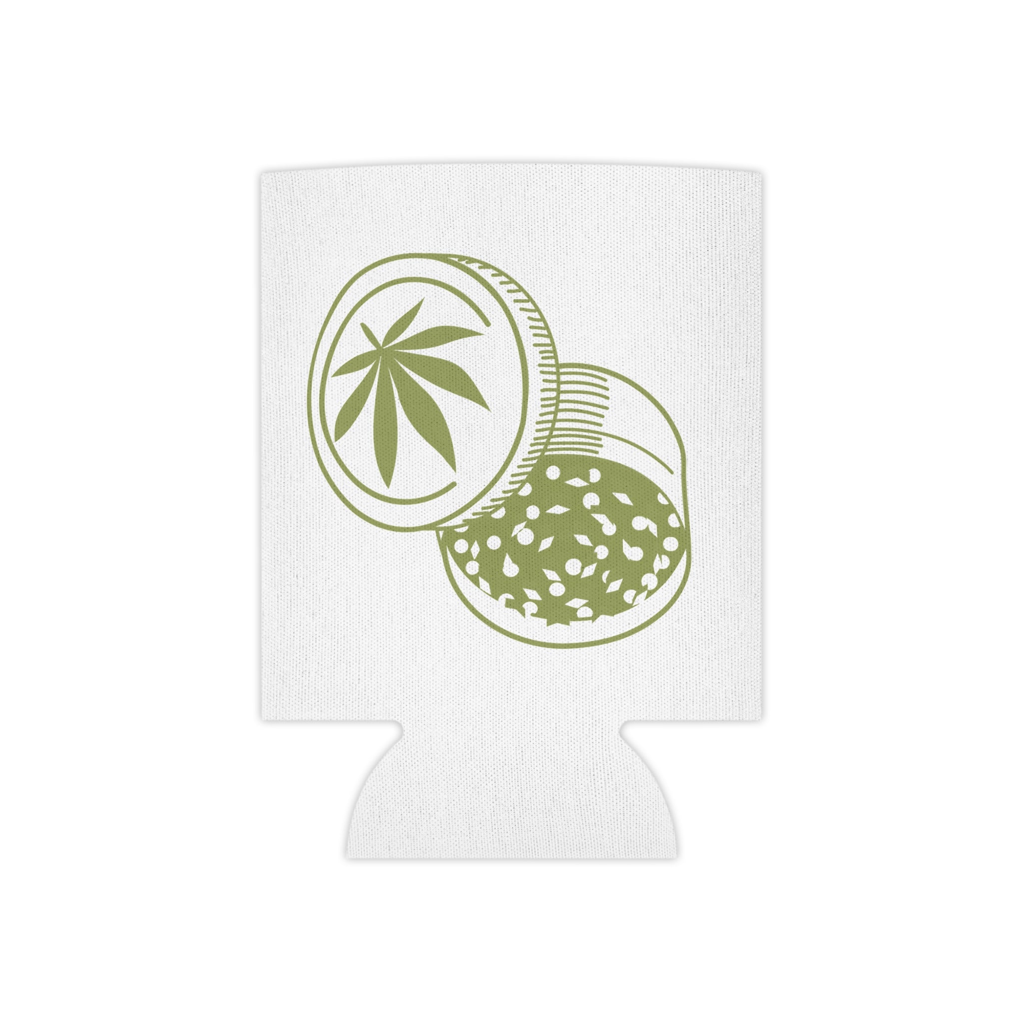 Can Cooler — Green Cannabis Grinder Graphic Koozie
