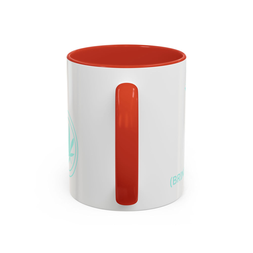 Cannabis Cookie Accent Coffee Mug – 11/15oz Hemp Leaf Design