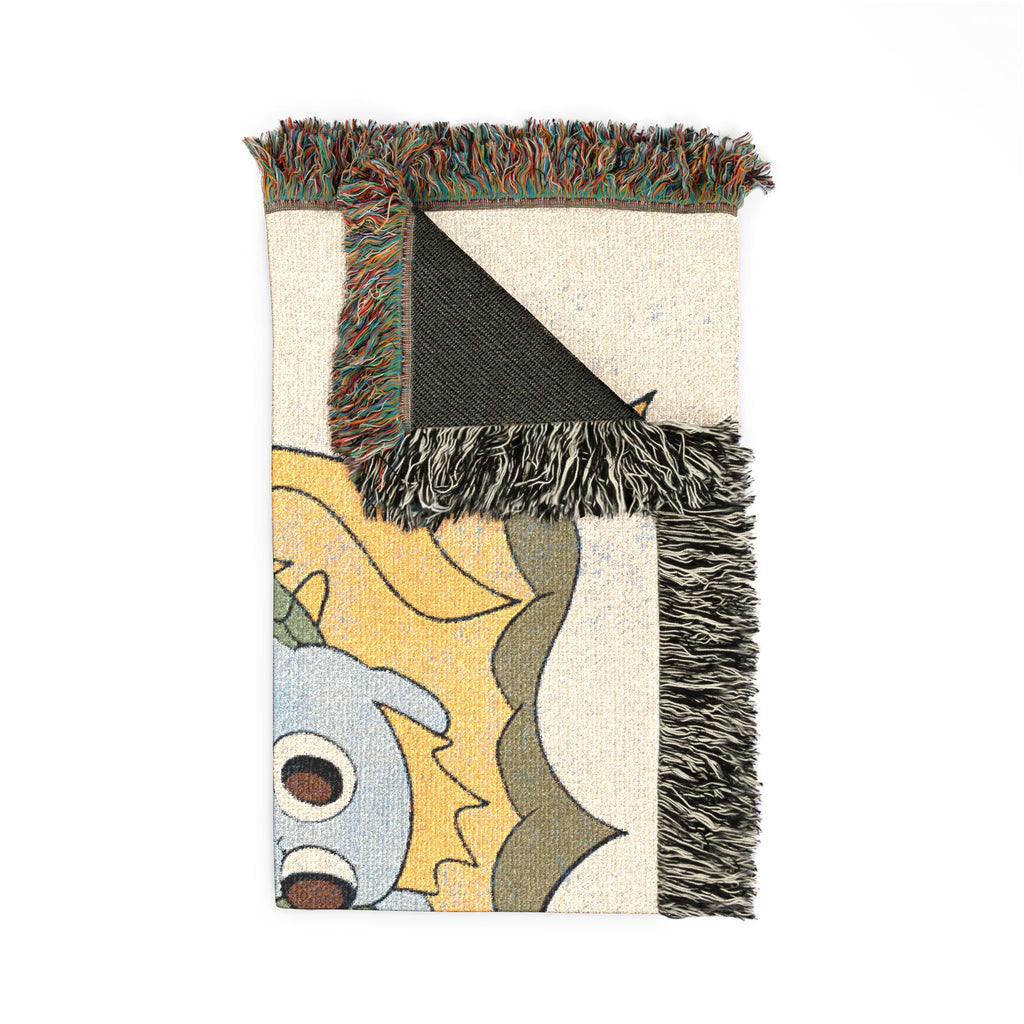 Woven Blanket — "Sit Safe Here" Cozy Cabin Throw Blanket