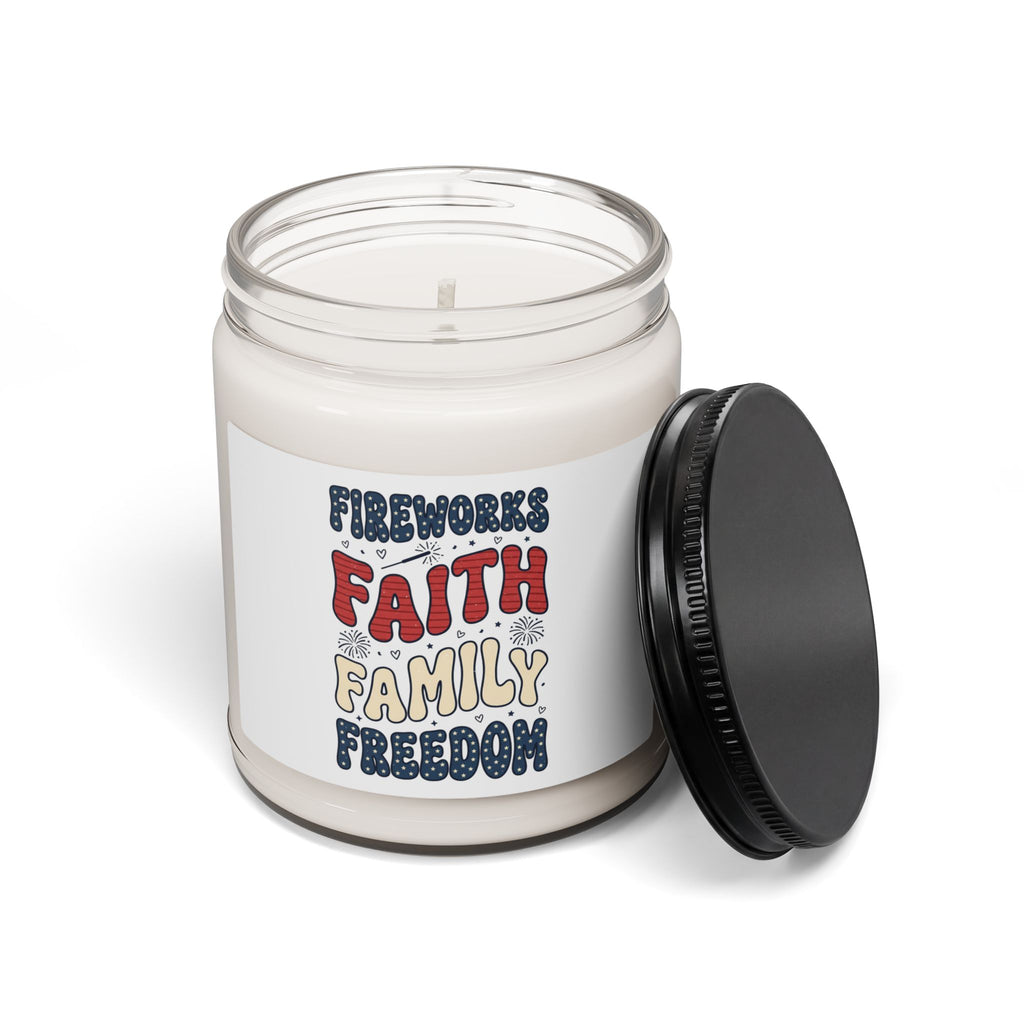 Faith Family Freedom Candle | 4th of July Patriotic Christian Soy Candle