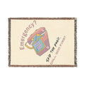 Emergency? Phone Bag Woven Blanket — Cozy Novelty Throw for Home, Dorm, Gifts