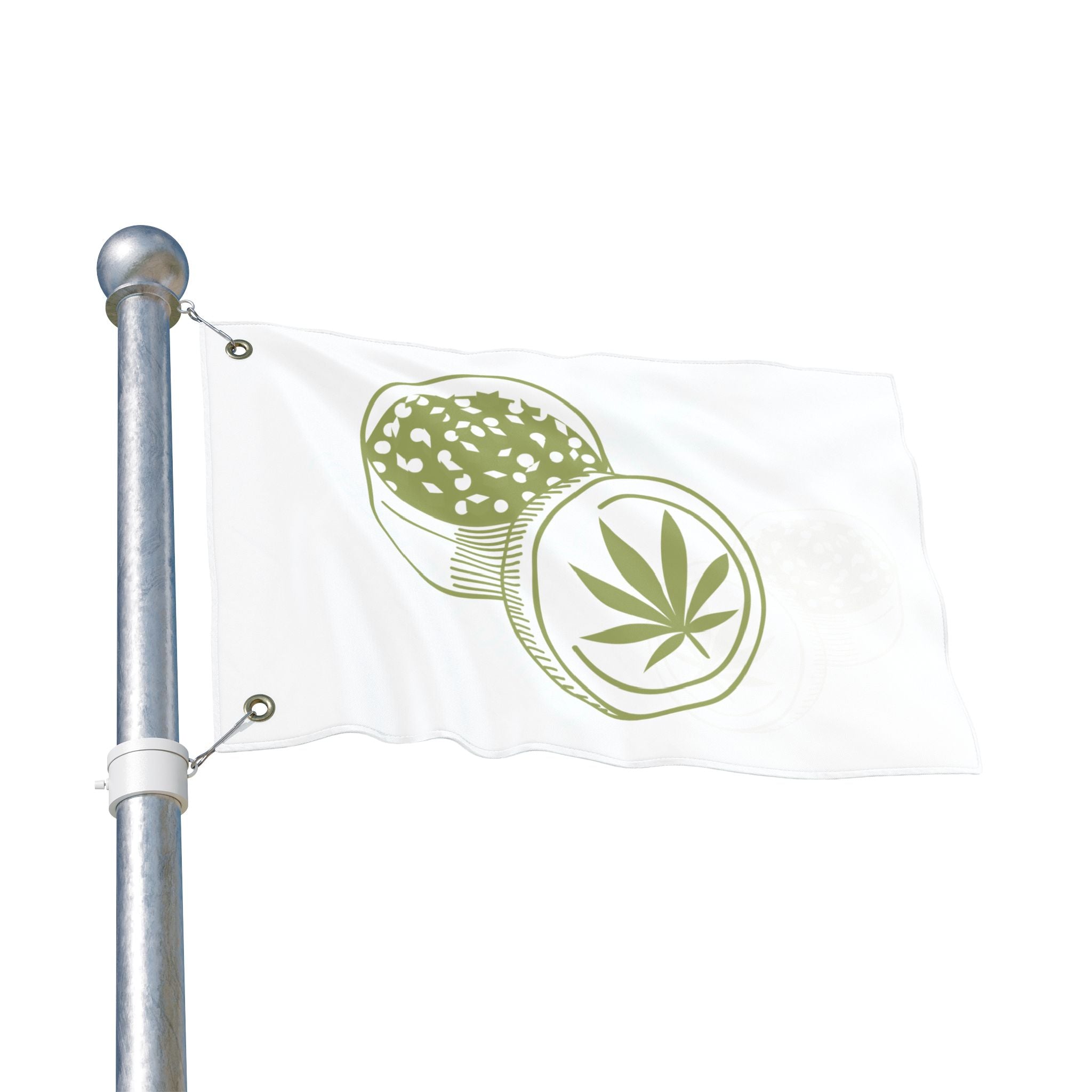 Double-Sided Cannabis Flag - Grinder & "Bring The Weed" Design