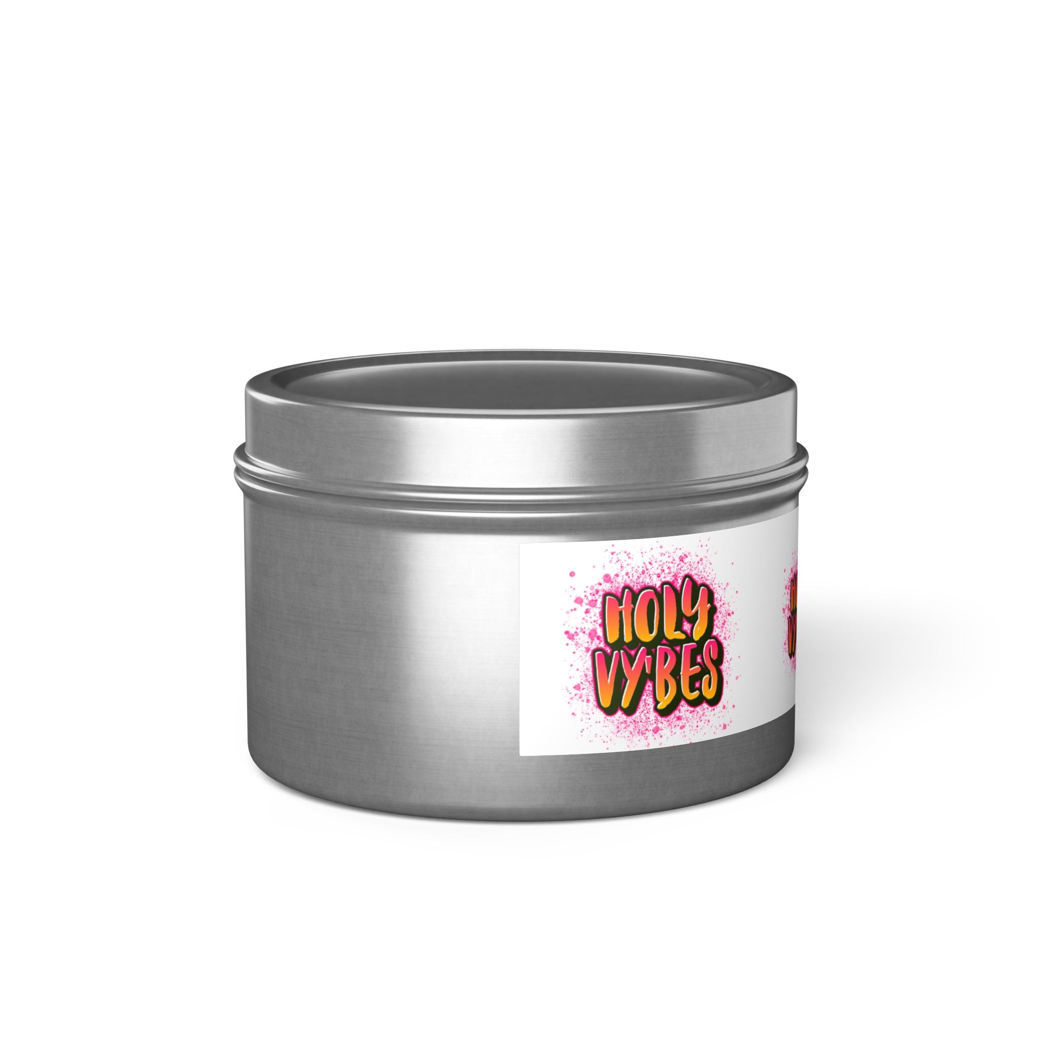Holy Vibes Scented Tin Candle — Small Travel Candle with Bright Fruity Scent