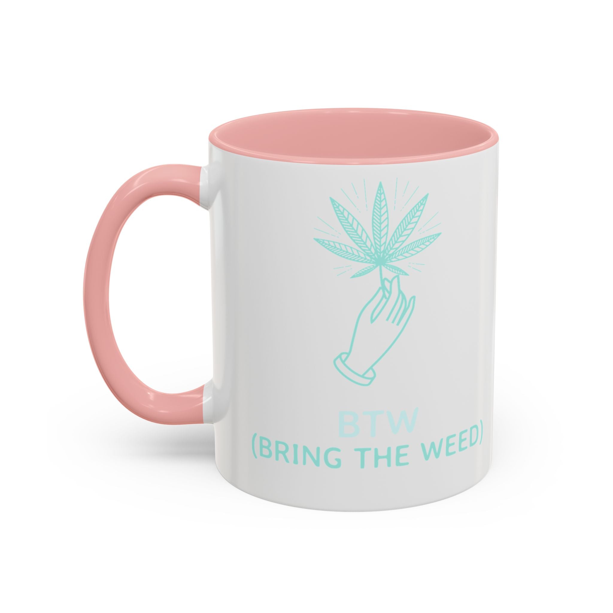 Cannabis Cookie Accent Coffee Mug – 11/15oz Hemp Leaf Design