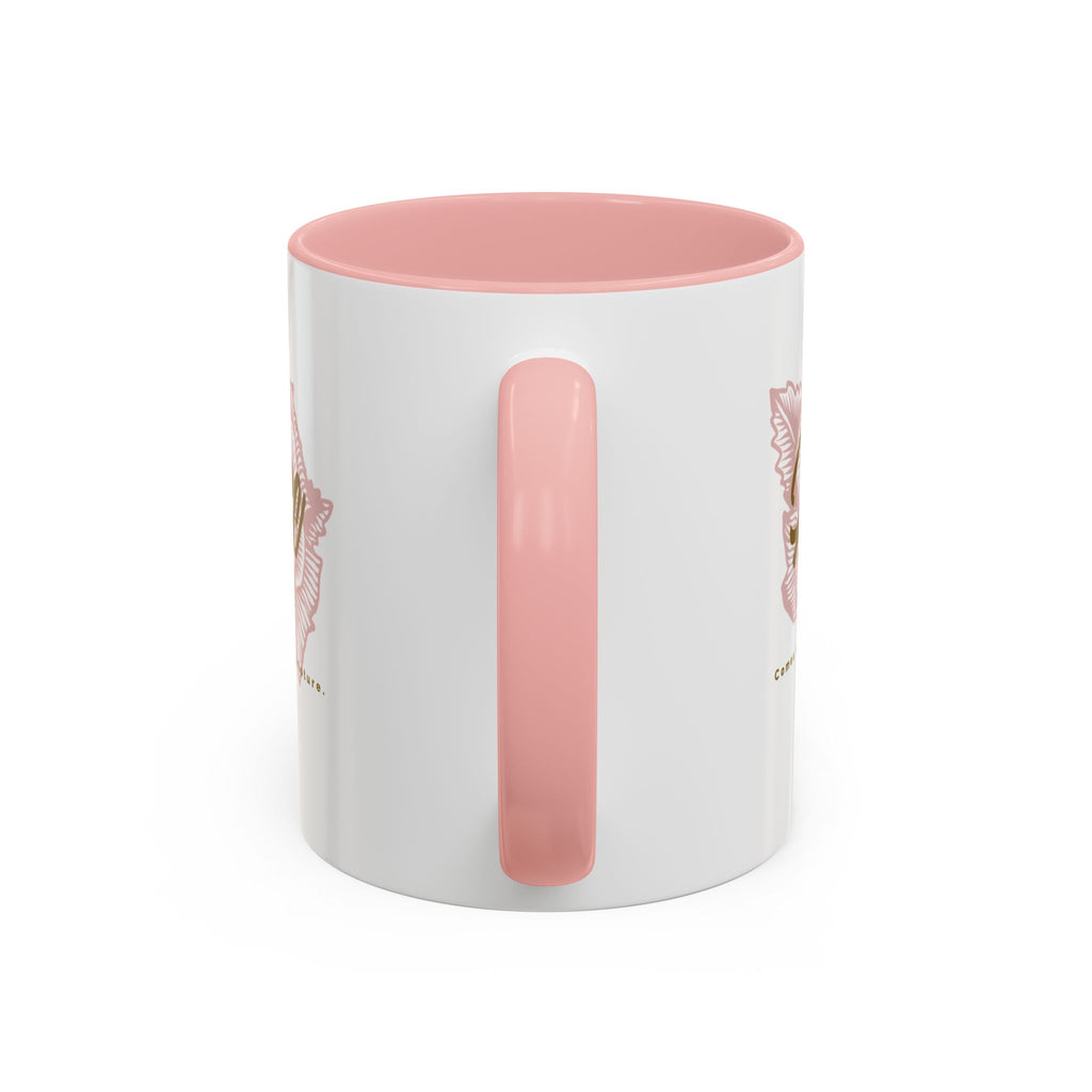 Alice Floral Accent Coffee Mug — Personalized Name Pink Blossom Ceramic Mug (11/15 oz)