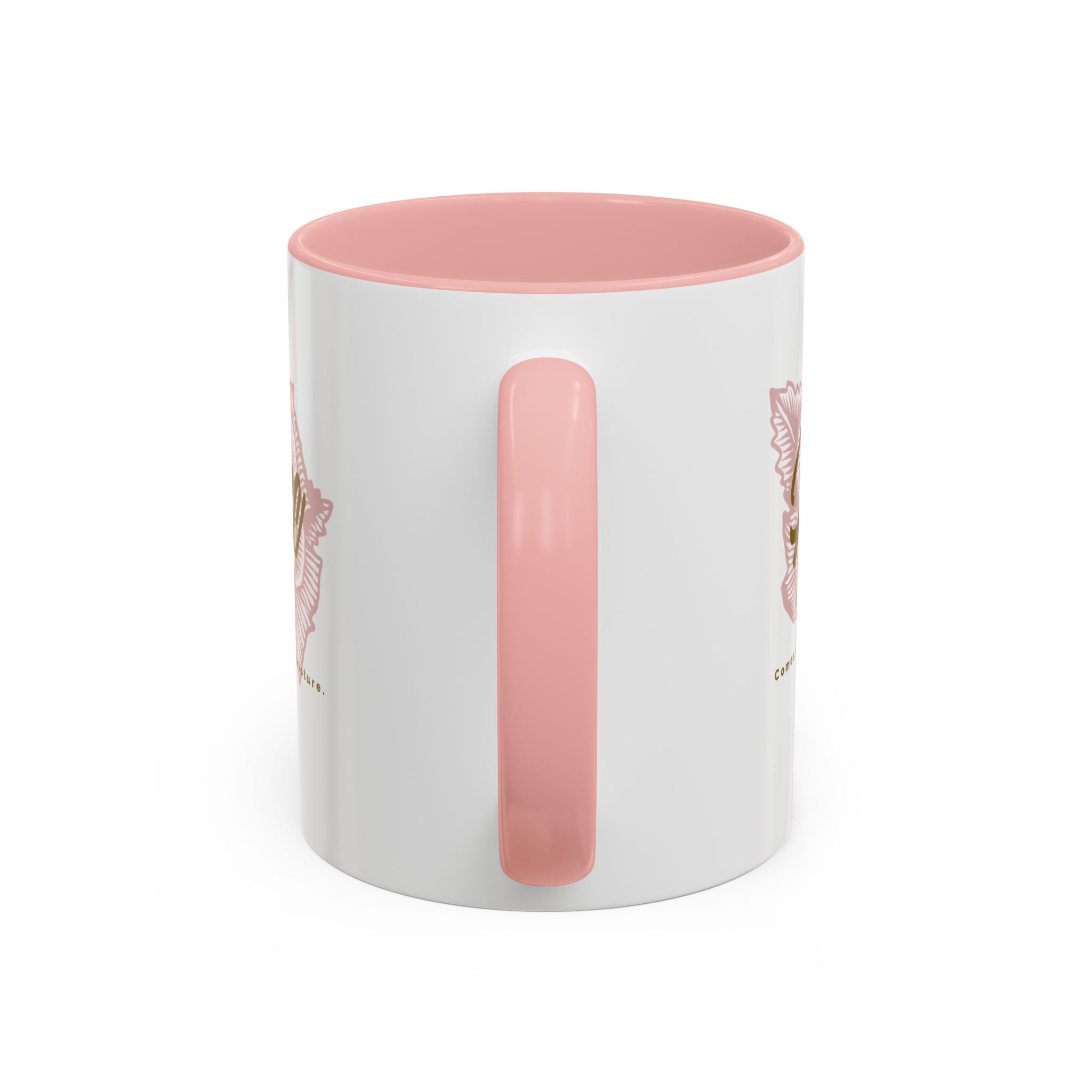 Alice Floral Accent Coffee Mug — Personalized Name Pink Blossom Ceramic Mug (11/15 oz)