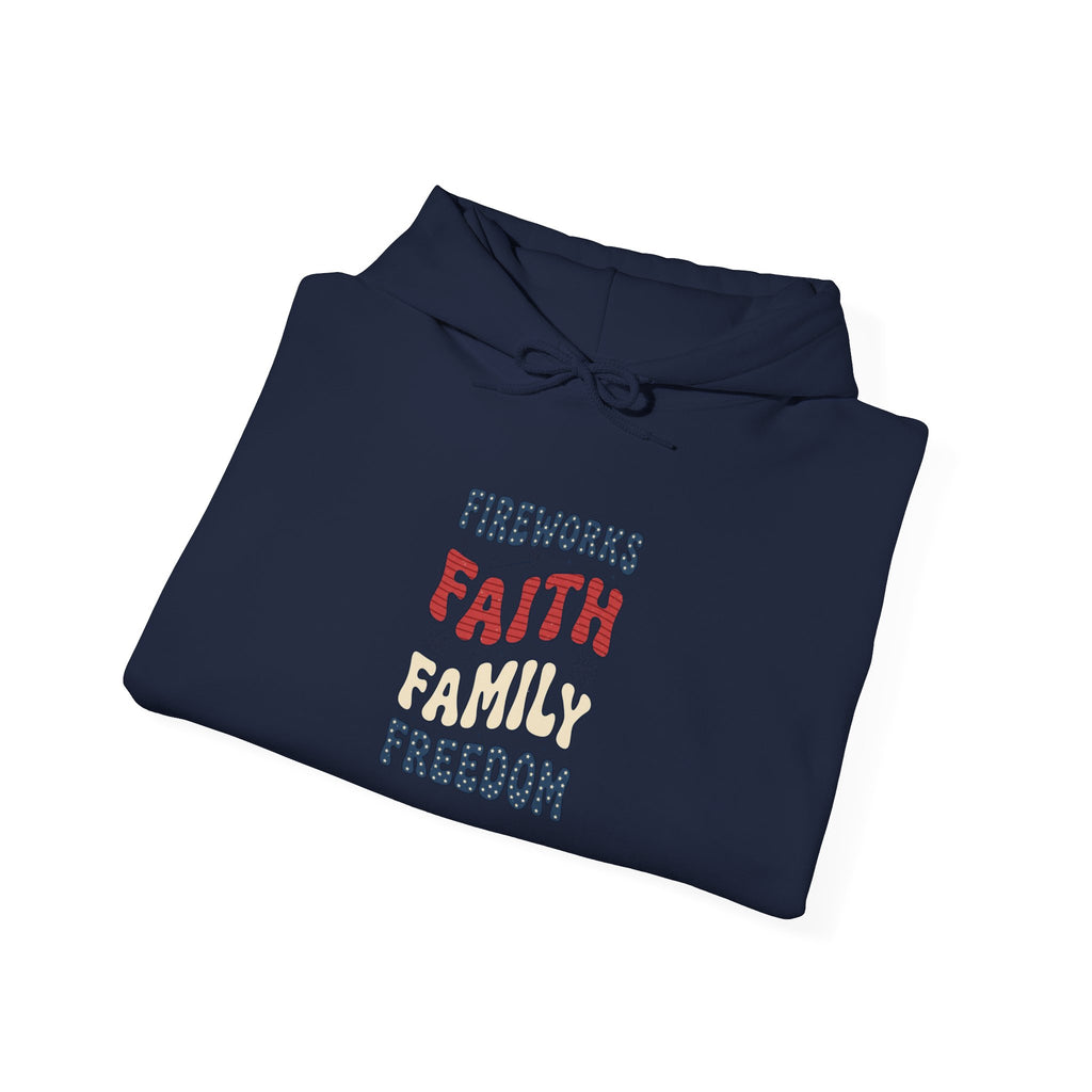 Faith Family Freedom Hoodie | 4th of July Patriotic Christian Sweatshirt
