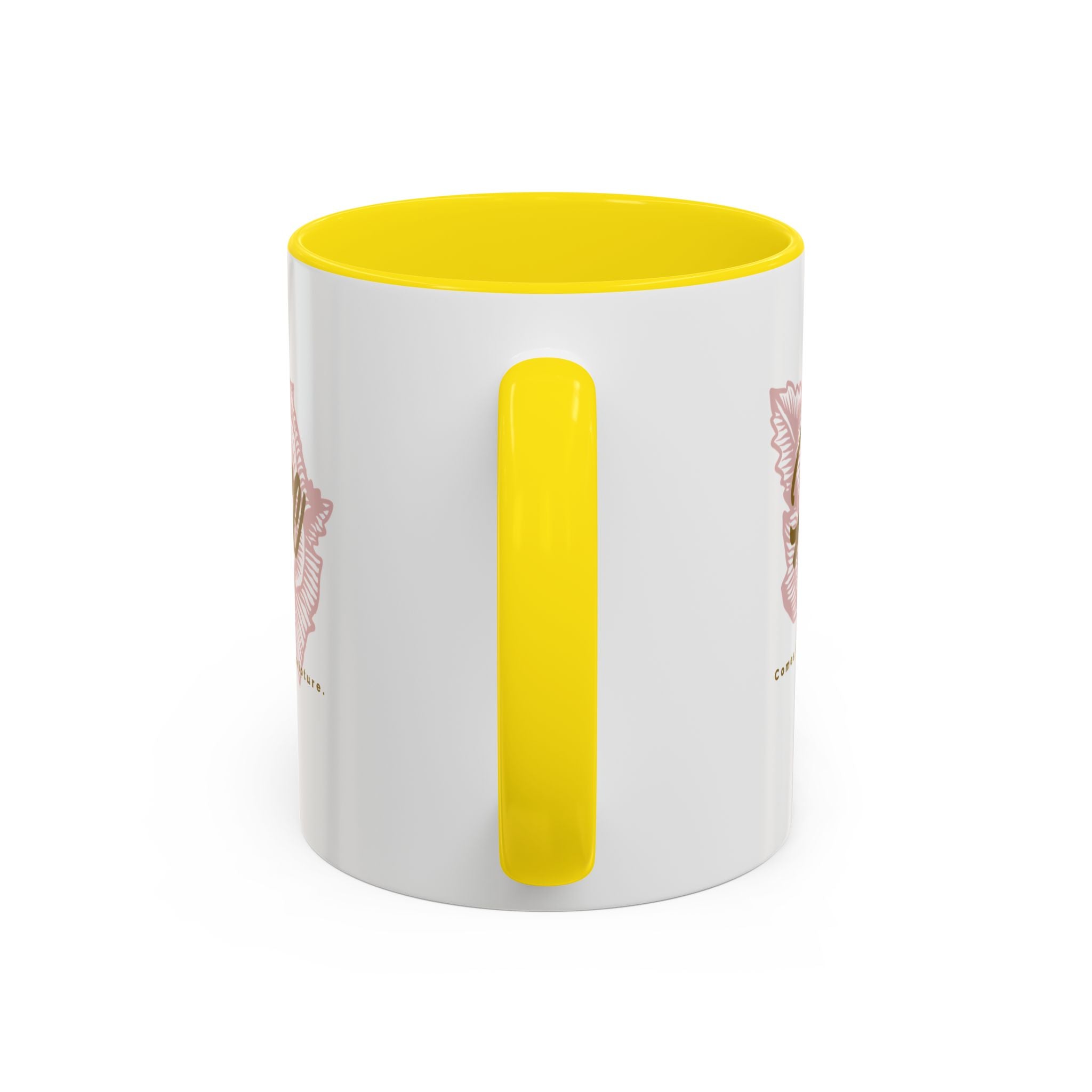 Alice Floral Accent Coffee Mug — Personalized Name Pink Blossom Ceramic Mug (11/15 oz)