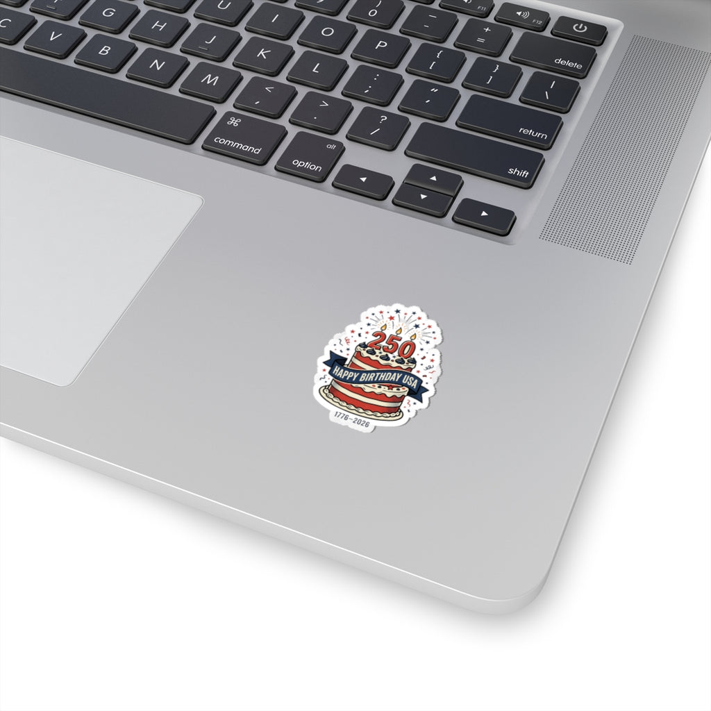 250th Birthday USA Cake Sticker | 1776–2026, 4th of July Patriotic Sticker