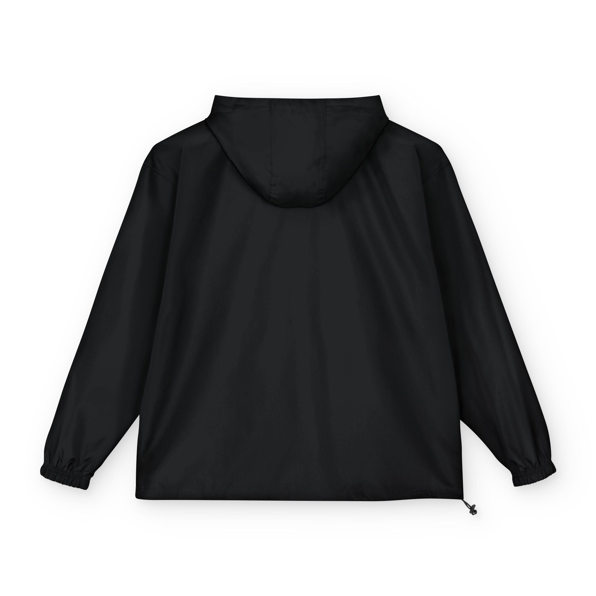 Emberleaf Windbreaker Jacket — Packable Black Anorak with Green Leaf Graphic