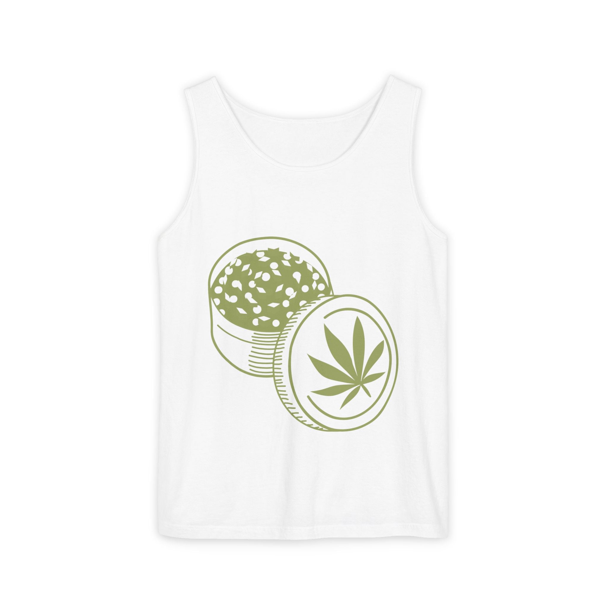 Cannabis Grinder Tank Top — Hemp Leaf Grinder Graphic Tank