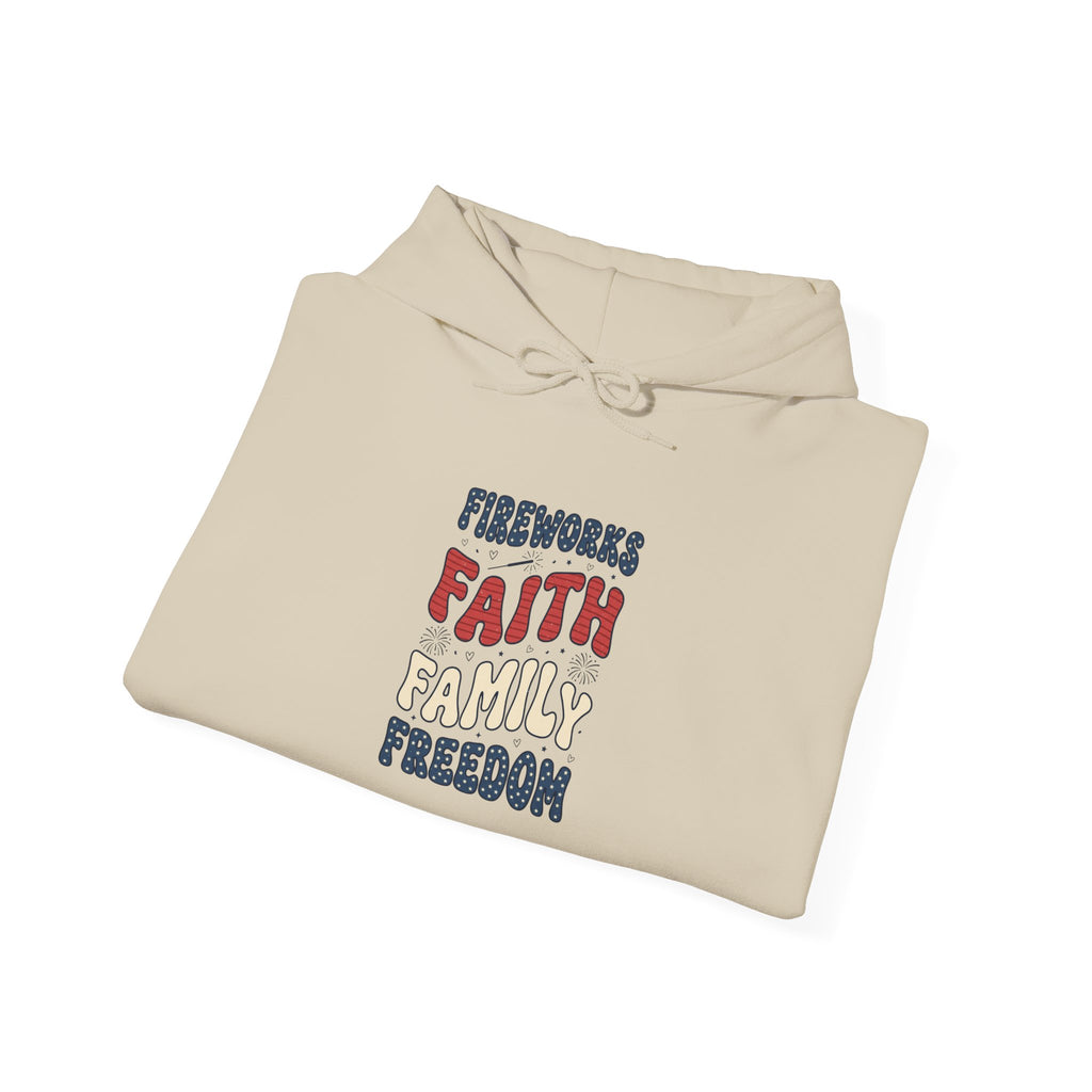 Faith Family Freedom Hoodie | 4th of July Patriotic Christian Sweatshirt