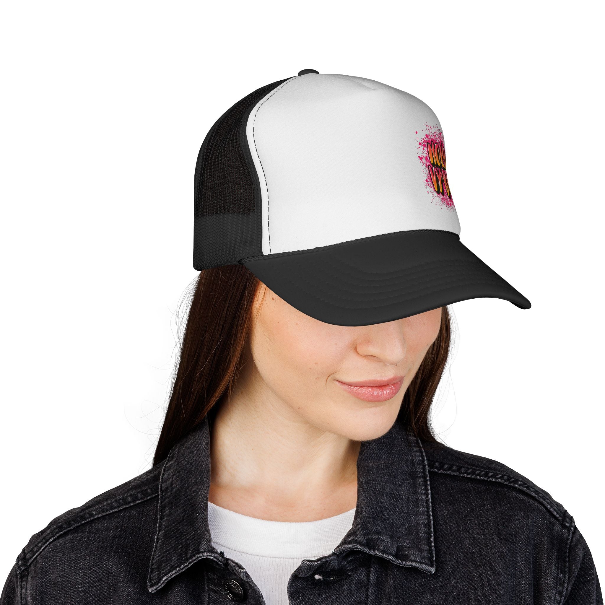Holy Vybes Trucker Cap — Colorful Graffiti Hat for Streetwear & Festival Style