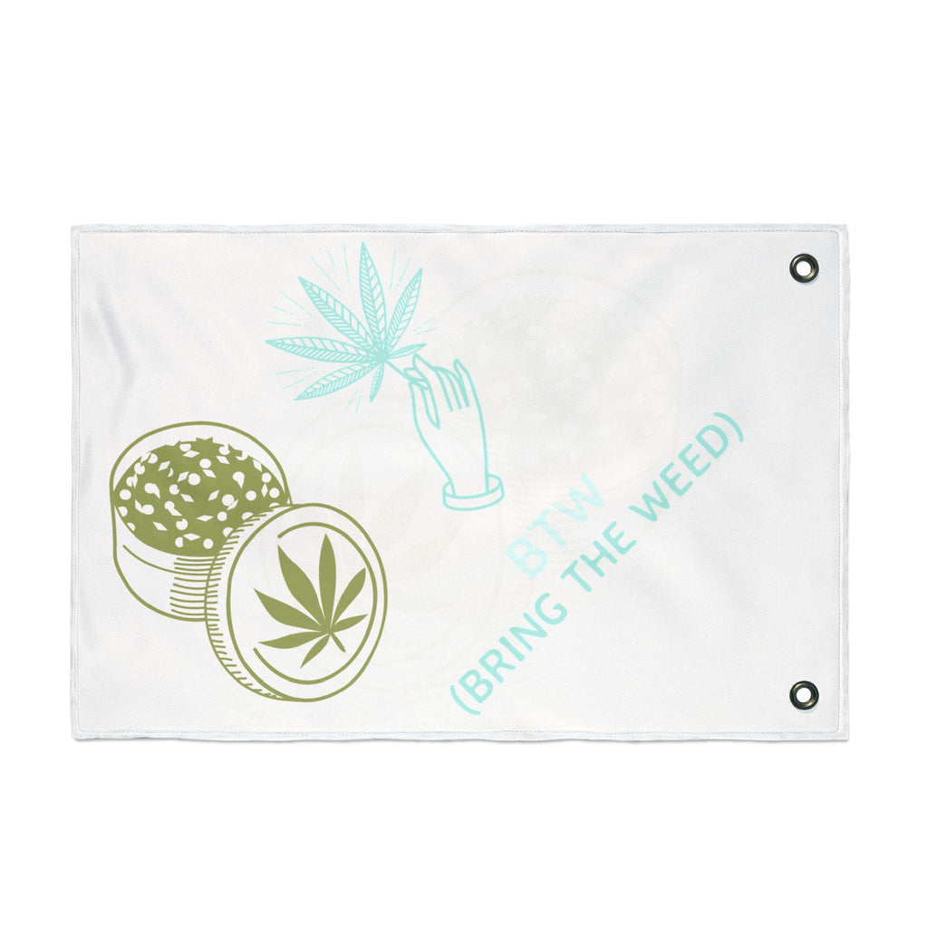 Double-Sided Cannabis Flag - Grinder & "Bring The Weed" Design