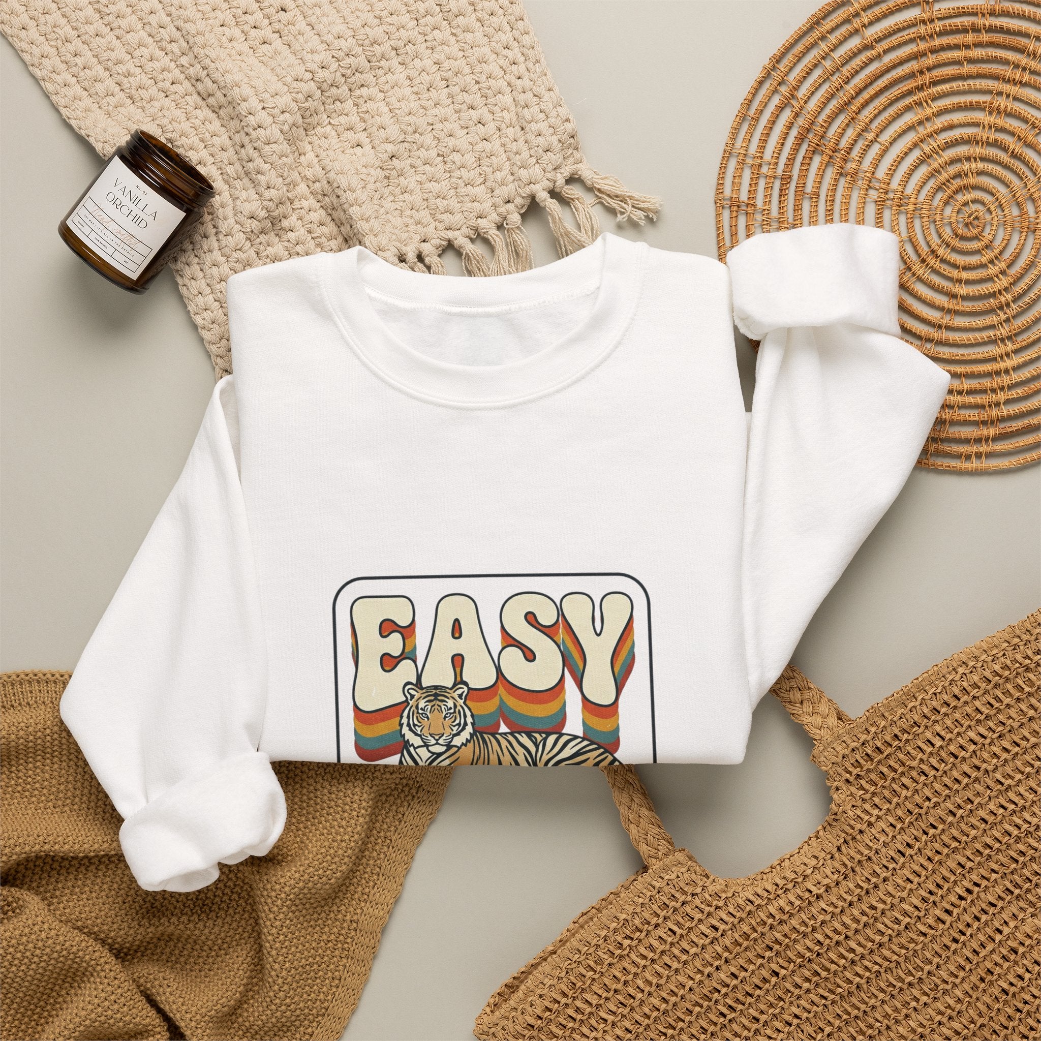 Easy Tiger vintage tiger graphic Sweatshirt | Retro beach vacation vibes