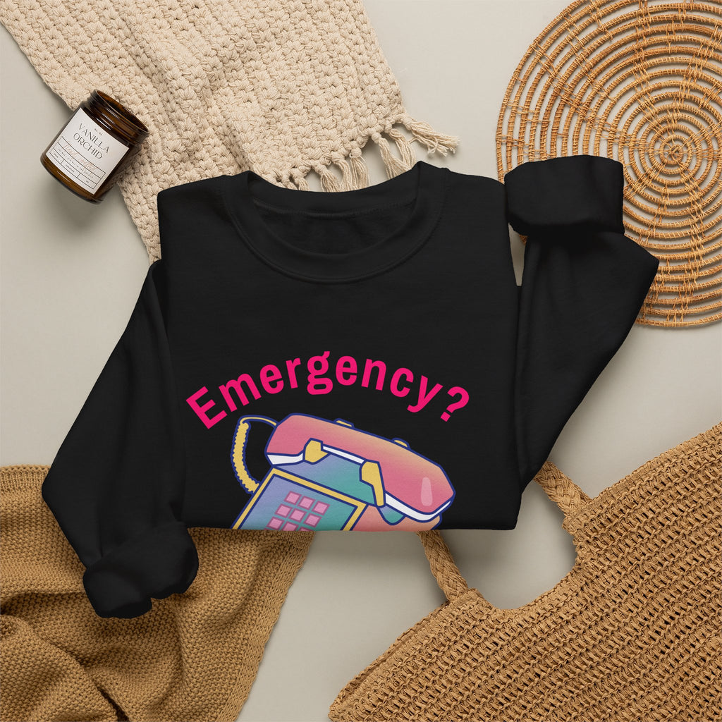 Christian Sweatshirt "Emergency? Skip The Panic — Call God First"