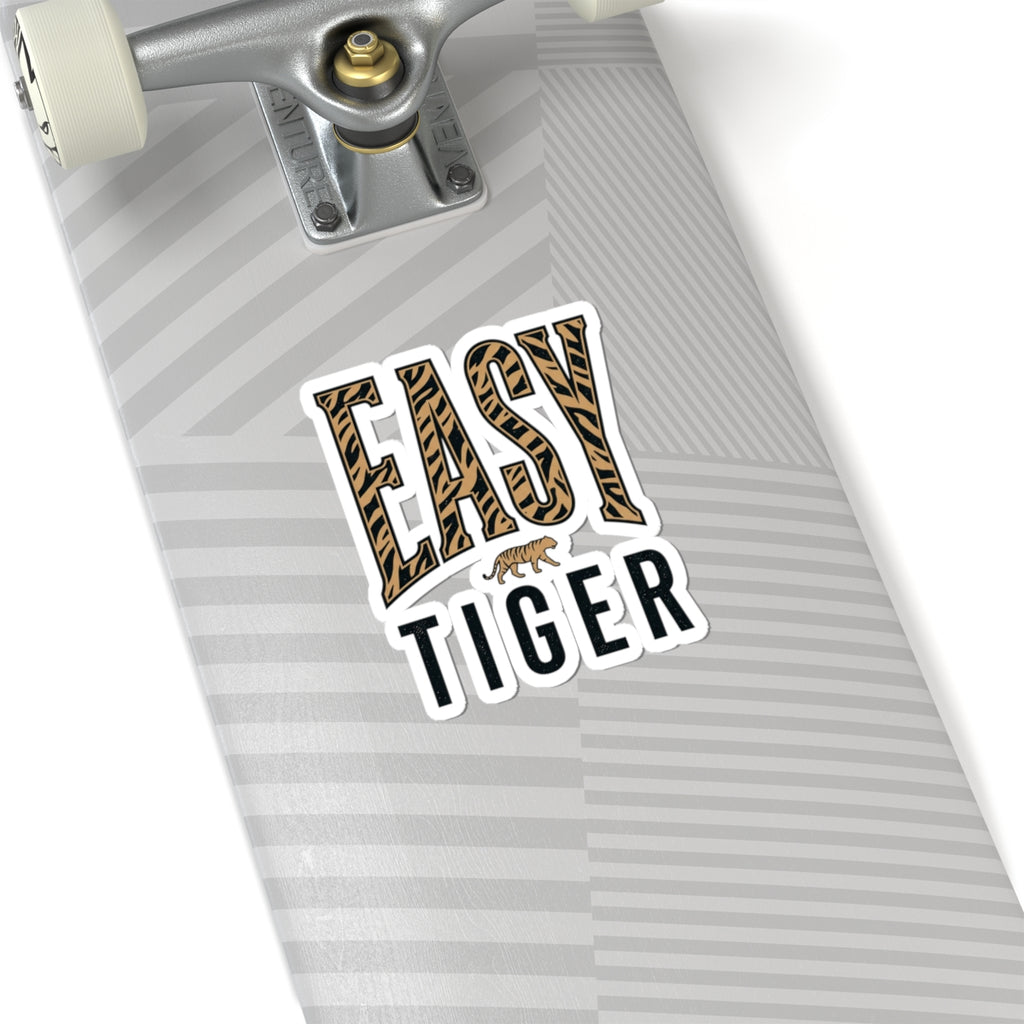 Easy Tiger Sticker | Retro Tiger Stripe Kiss-Cut Sticker
